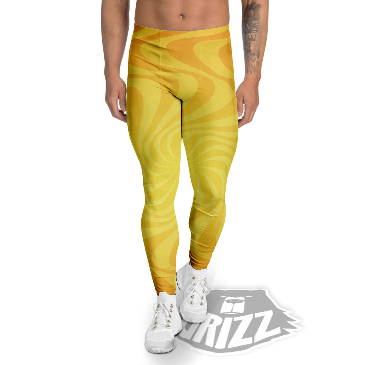 Sun Psychedelic Burning Print Men's Leggings-grizzshop