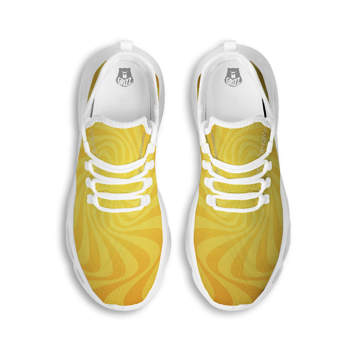 Sun Psychedelic Burning Print White Running Shoes-grizzshop
