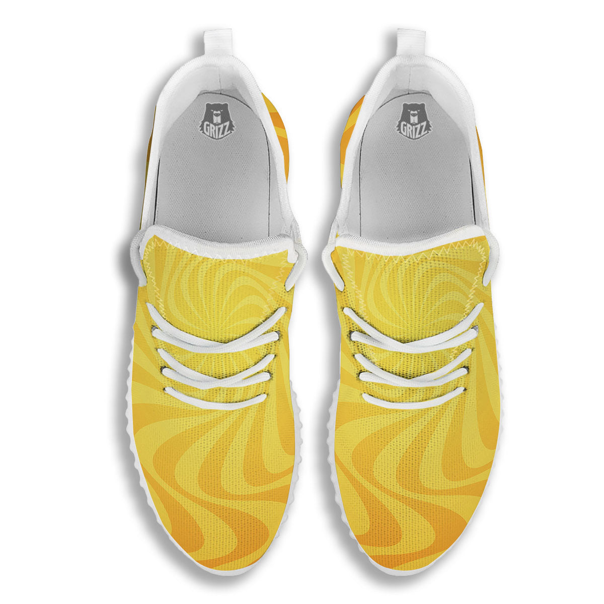Sun Psychedelic Burning Print White Walking Shoes-grizzshop