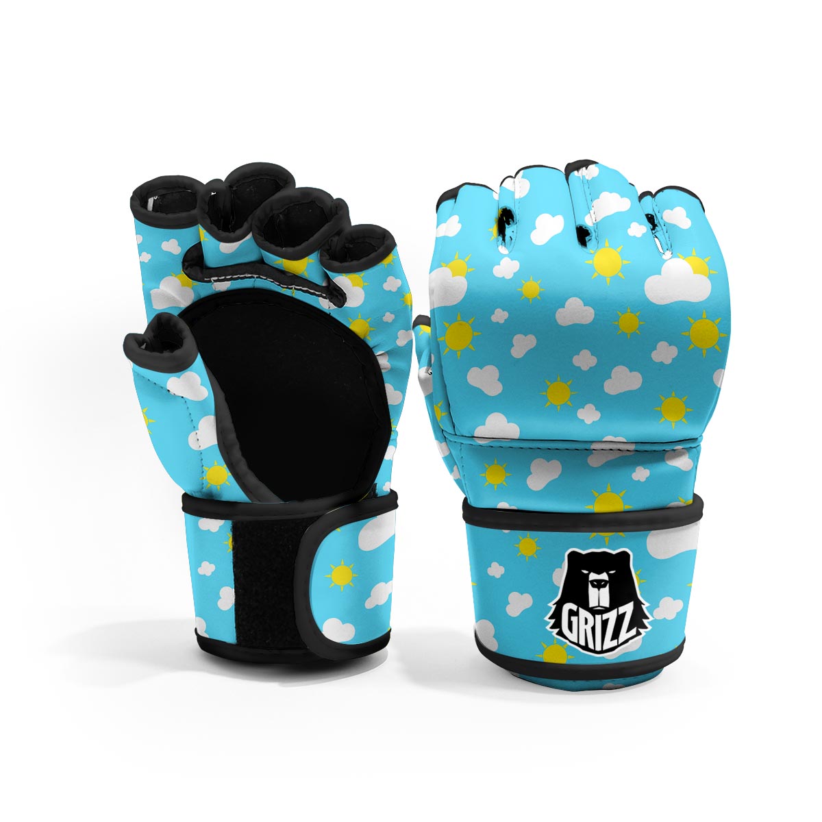 Sun Shiny Print Pattern MMA Gloves-grizzshop