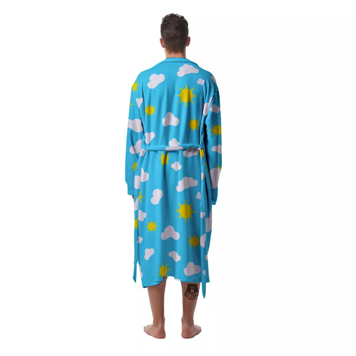 Sun Shiny Print Pattern Men's Robe-grizzshop