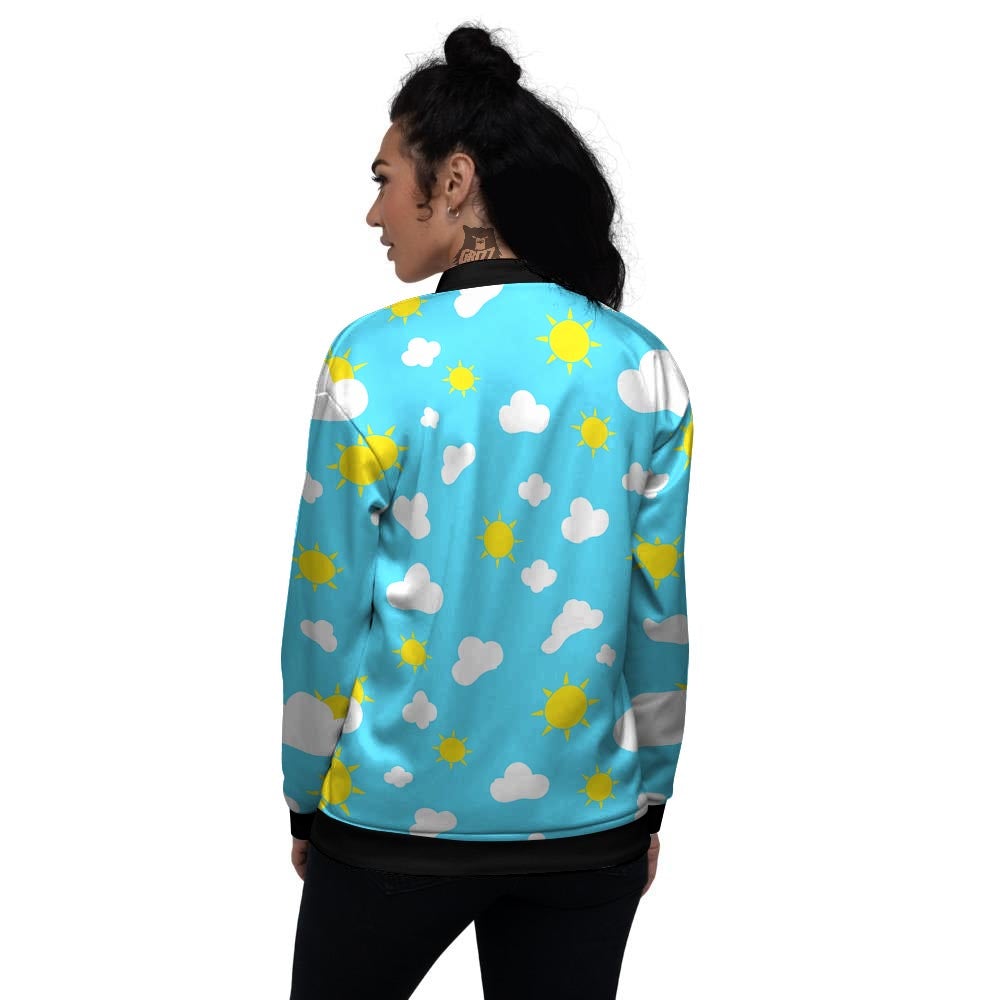 Sun Shiny Print Pattern Women's Bomber Jacket-grizzshop