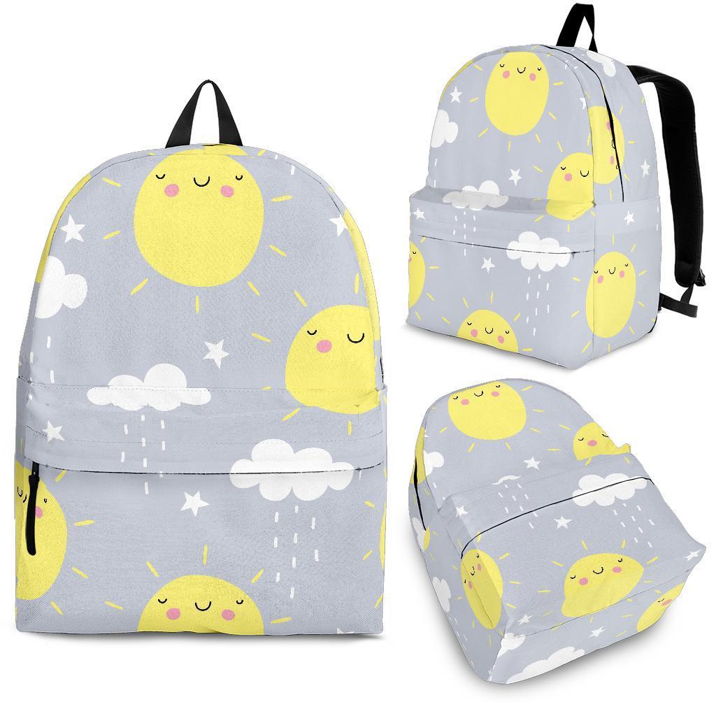 Sun Smile Pattern Print Backpack-grizzshop