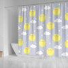 Sun Smile Pattern Print Bathroom Shower Curtain-grizzshop