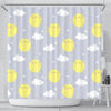 Sun Smile Pattern Print Bathroom Shower Curtain-grizzshop