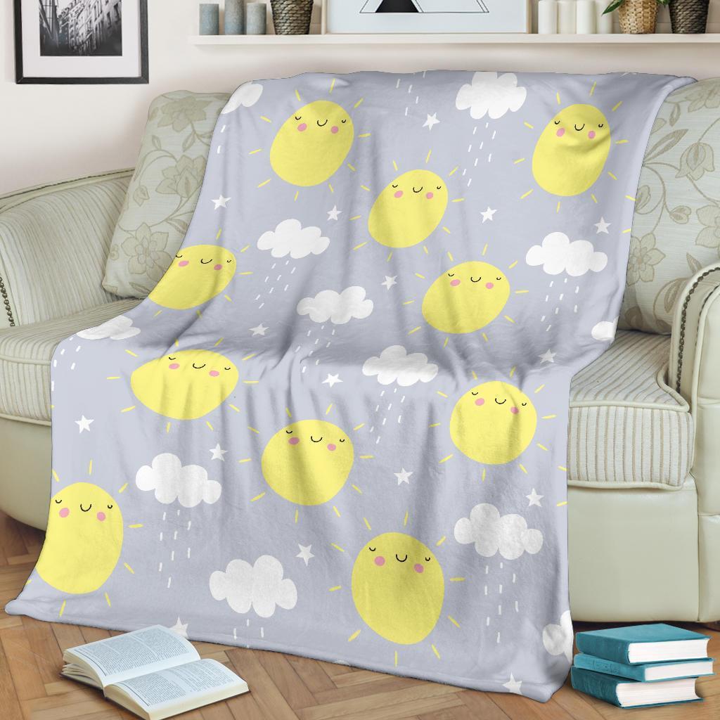 Sun Smile Pattern Print Blanket-grizzshop