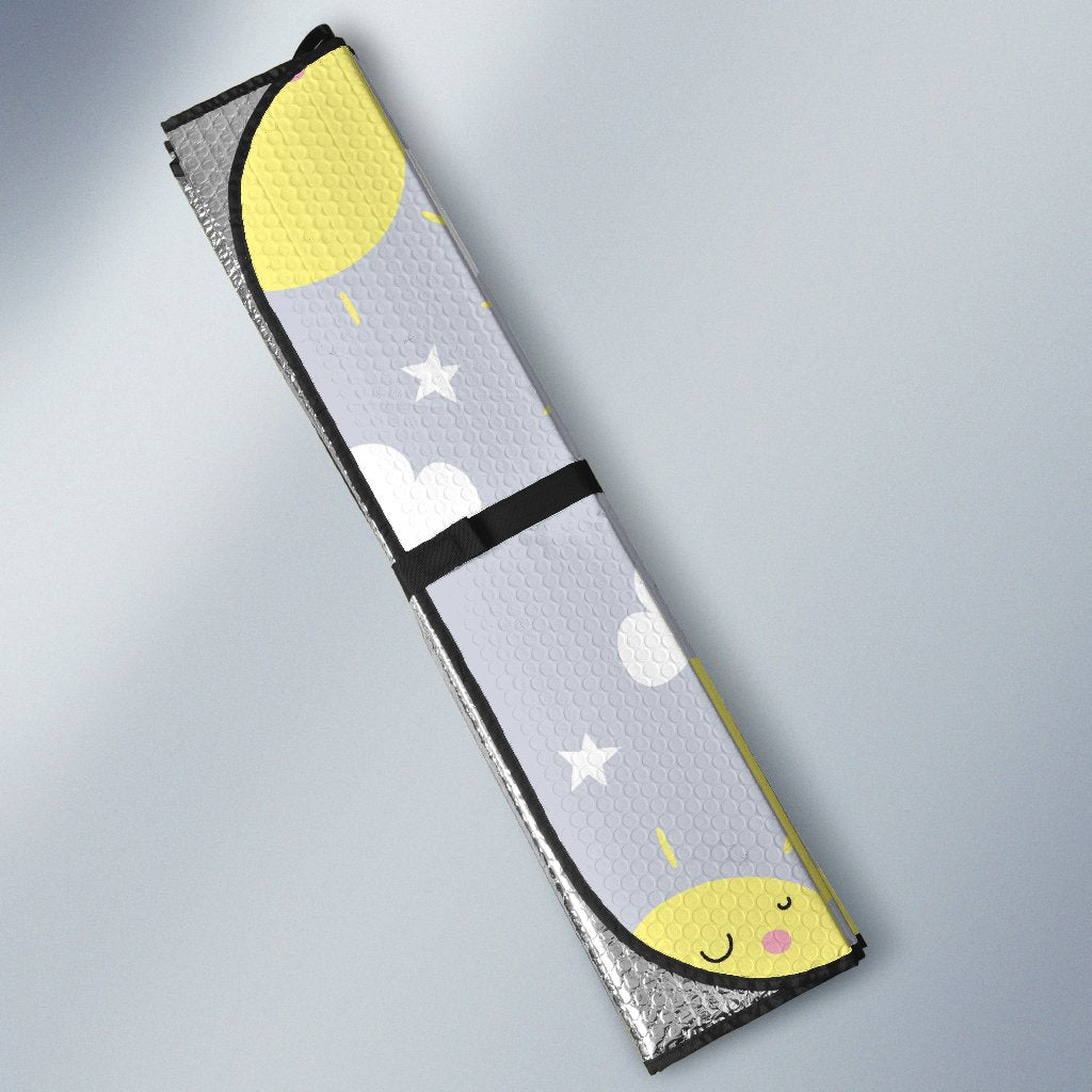 Sun Smile Pattern Print Car Sun Shade-grizzshop