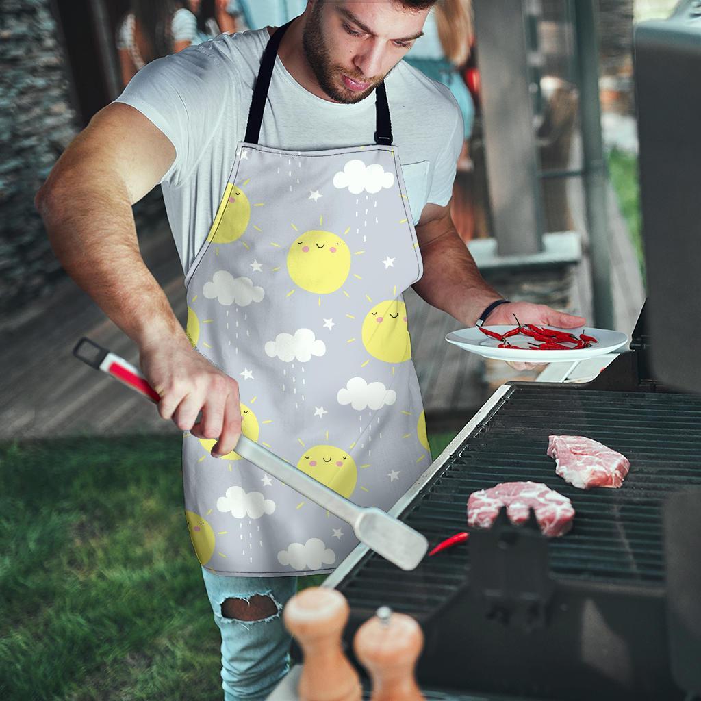 Sun Smile Pattern Print Men's Apron-grizzshop