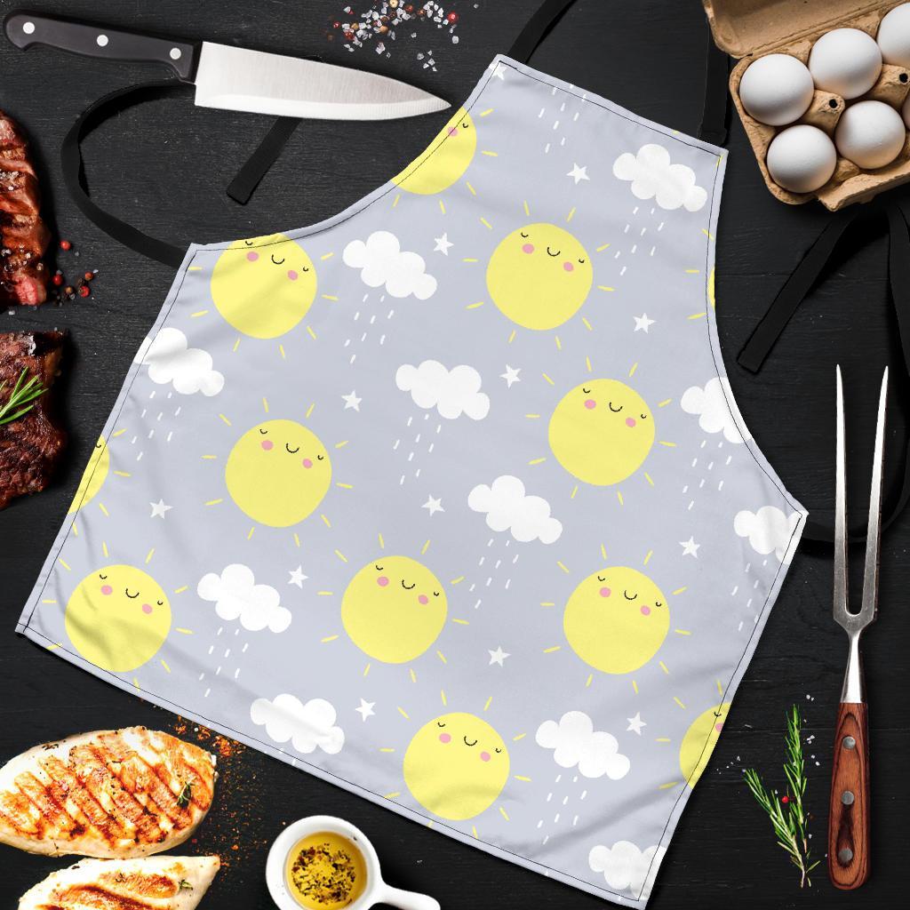 Sun Smile Pattern Print Men's Apron-grizzshop