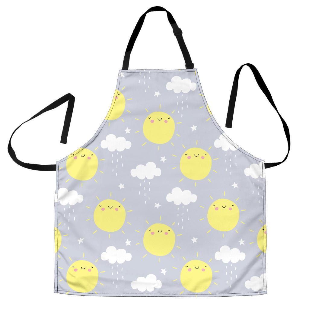 Sun Smile Pattern Print Men's Apron-grizzshop