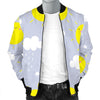 Sun Smile Pattern Print Men's Bomber Jacket-grizzshop