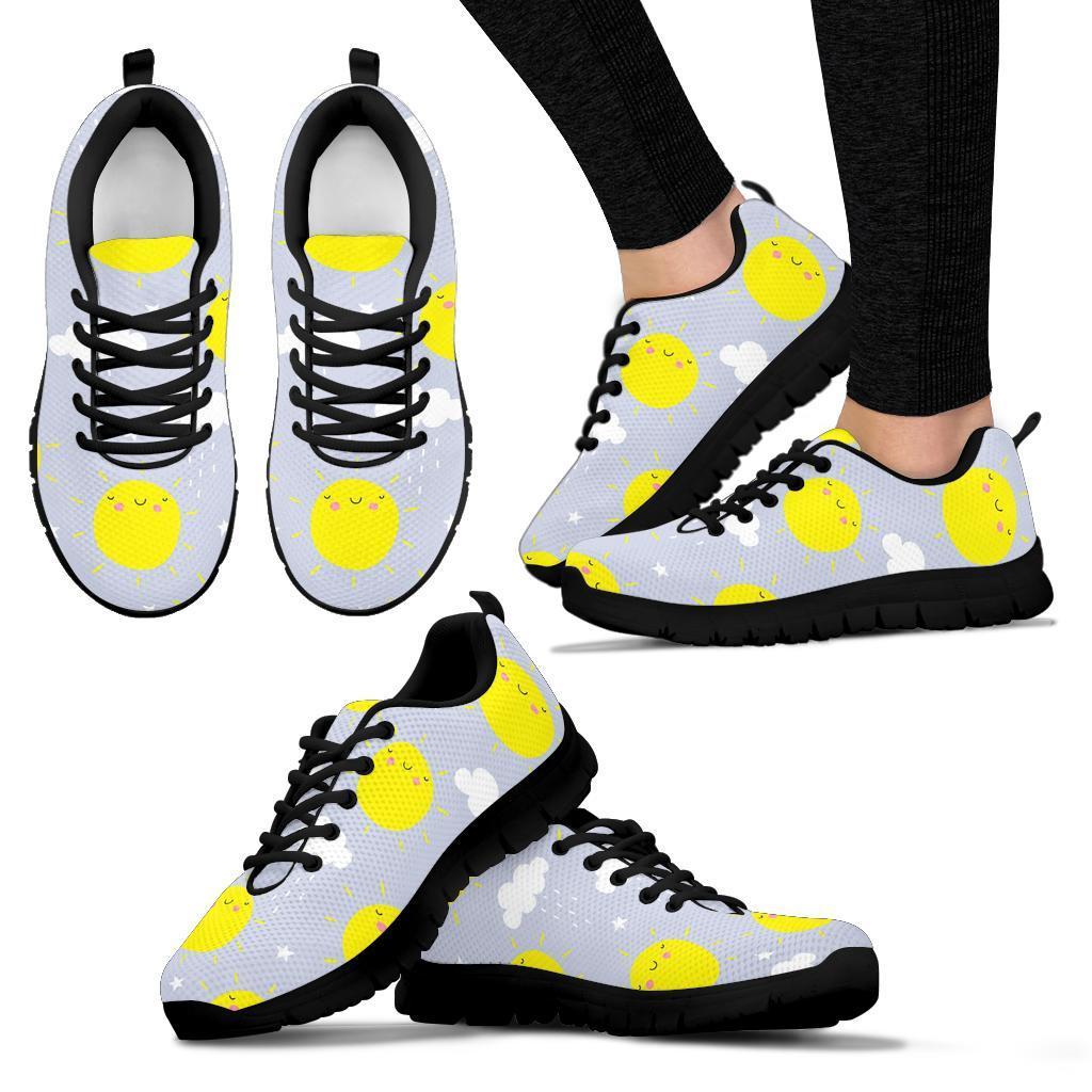 Sun Smile Pattern Print Sneaker Shoes For Men Women-grizzshop