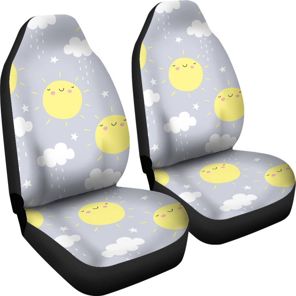 Sun Smile Pattern Print Universal Fit Car Seat Covers-grizzshop