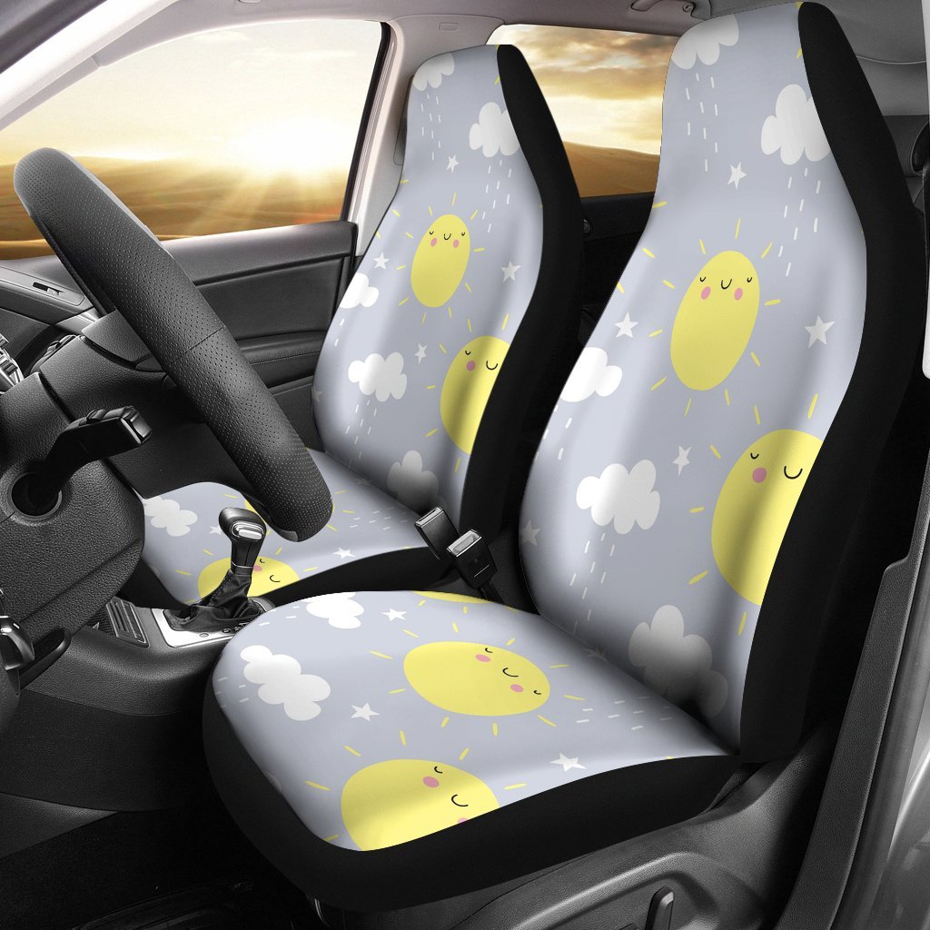 Sun Smile Pattern Print Universal Fit Car Seat Covers-grizzshop