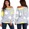 Sun Smile Pattern Print Women Off Shoulder Sweatshirt-grizzshop