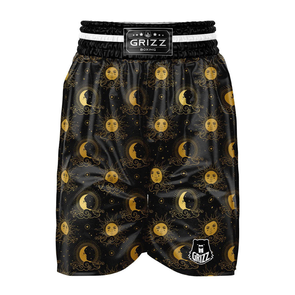 Sun Vintage Print Pattern Boxing Shorts-grizzshop