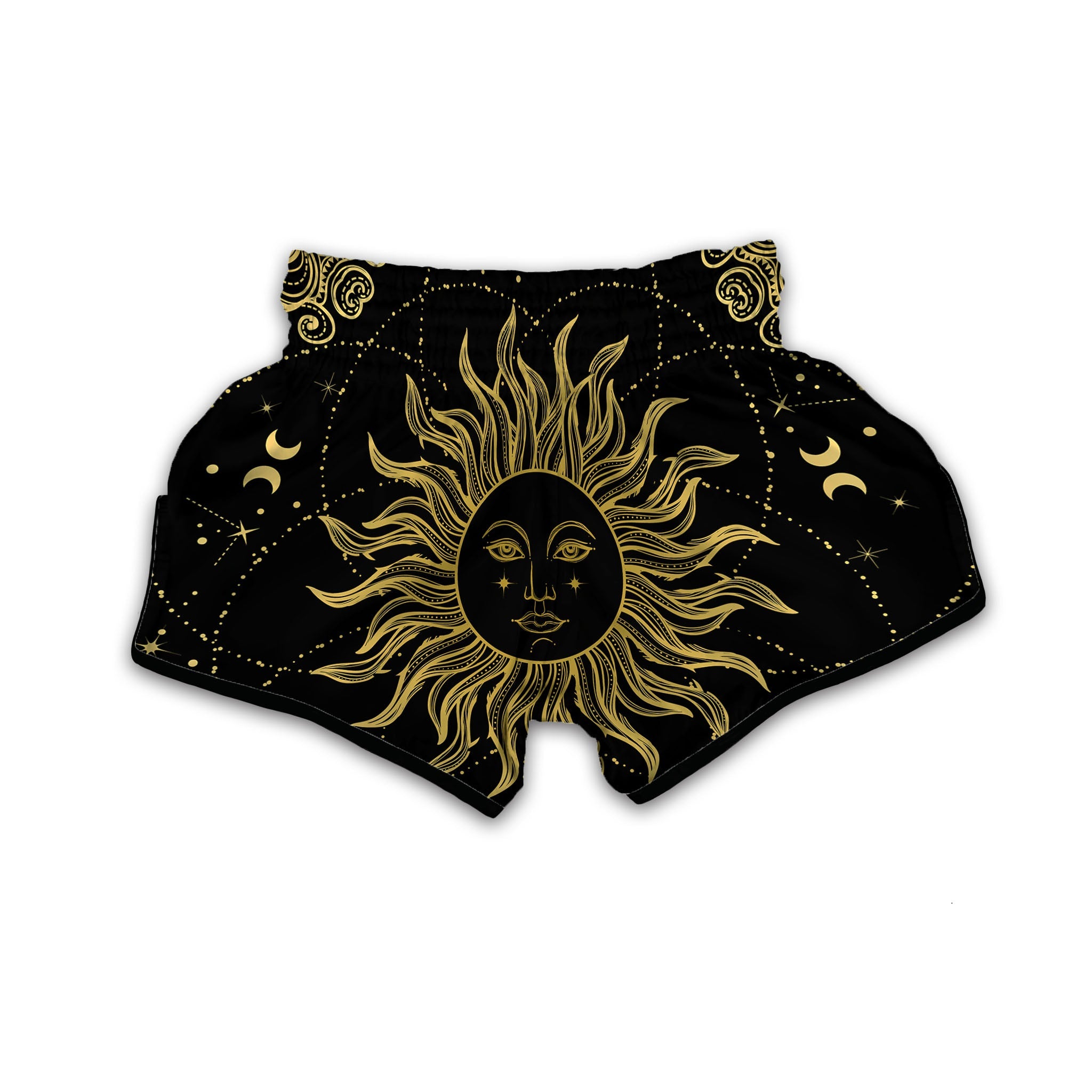 Sun Celestial Vintage Print Muay Thai Boxing Shorts-grizzshop