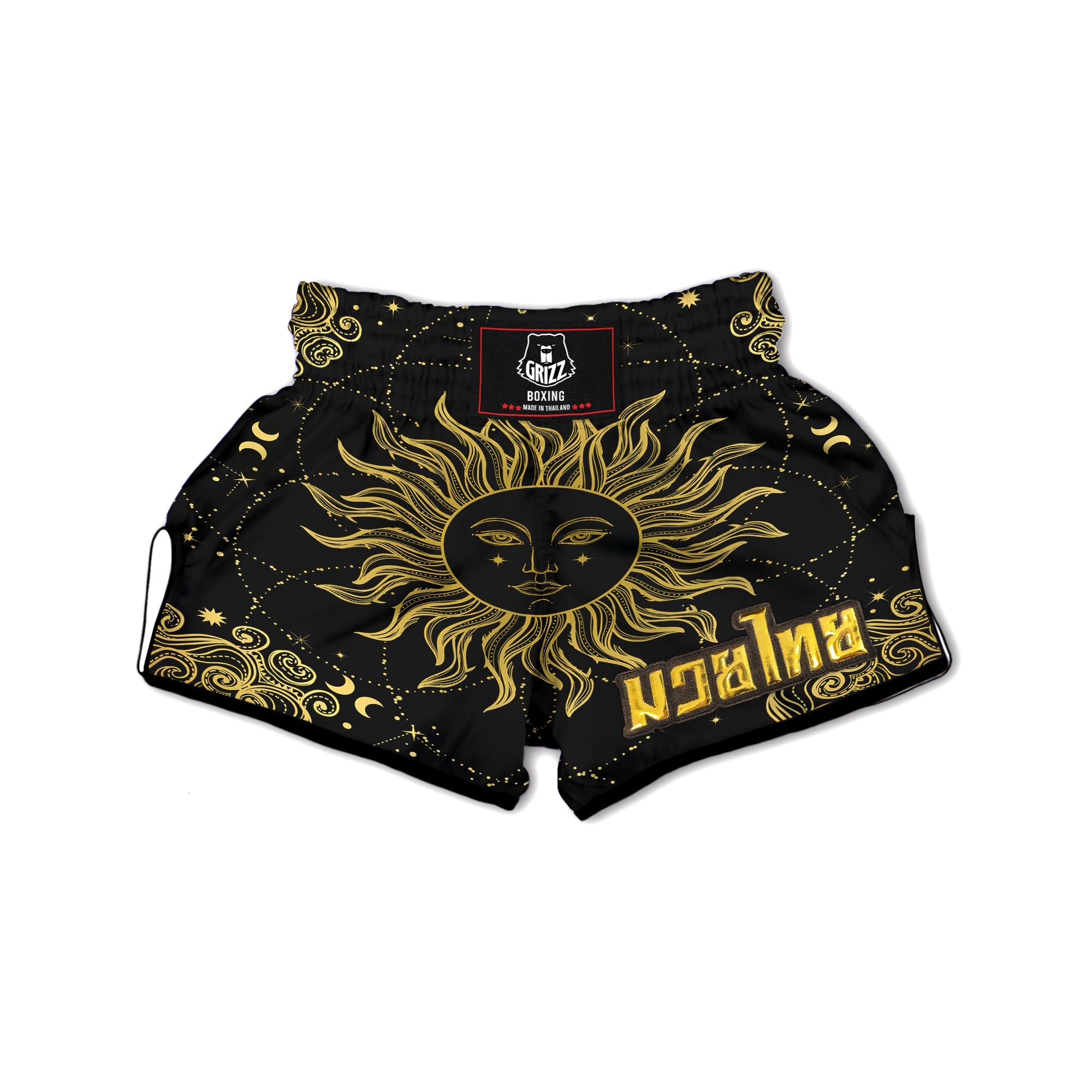 Sun Celestial Vintage Print Muay Thai Boxing Shorts-grizzshop