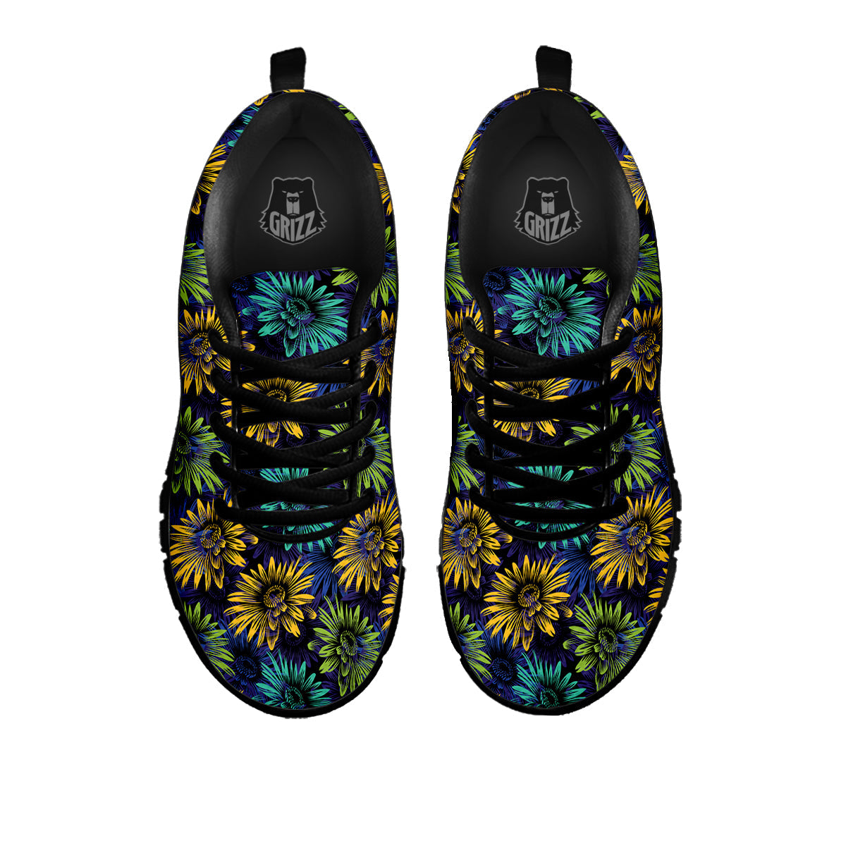 Sunflower Abstract Print Pattern Black Sneaker-grizzshop