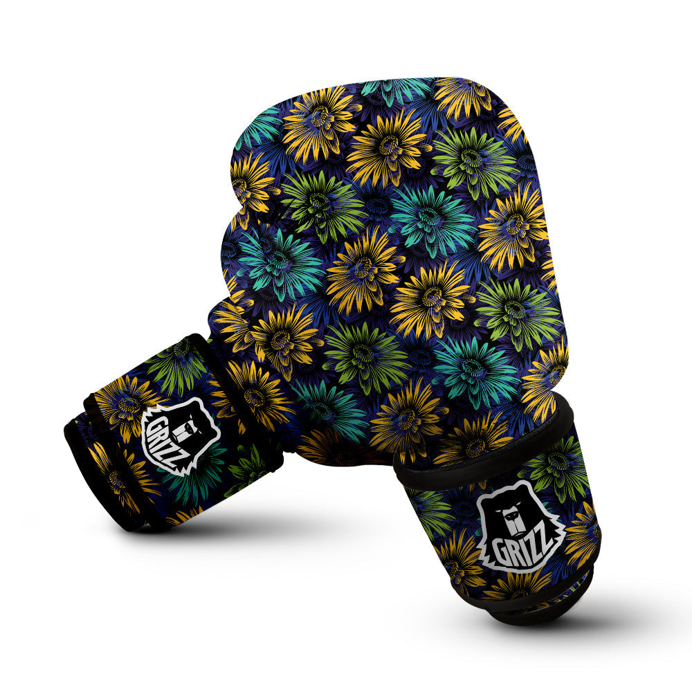 Sunflower Abstract Print Pattern Boxing Gloves-grizzshop