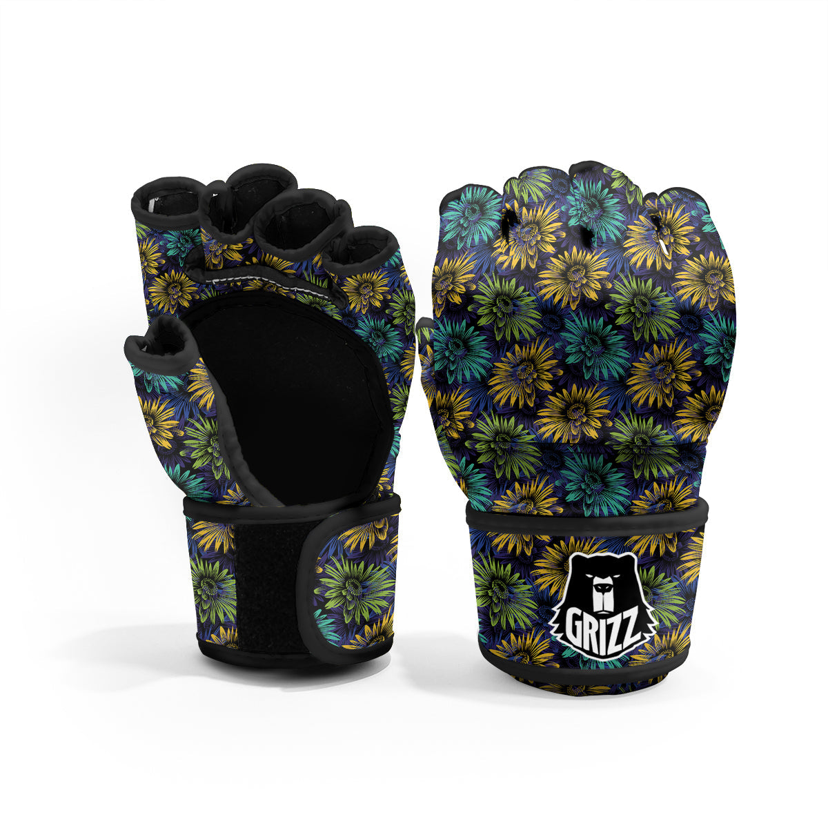 Sunflower Abstract Print Pattern MMA Gloves-grizzshop