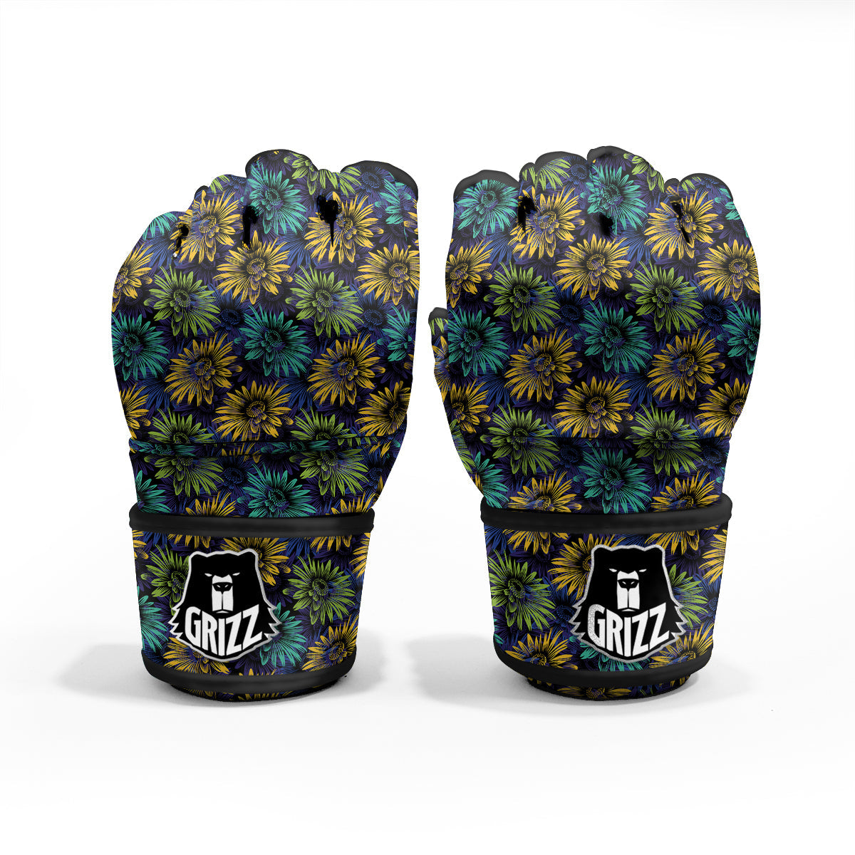 Sunflower Abstract Print Pattern MMA Gloves-grizzshop