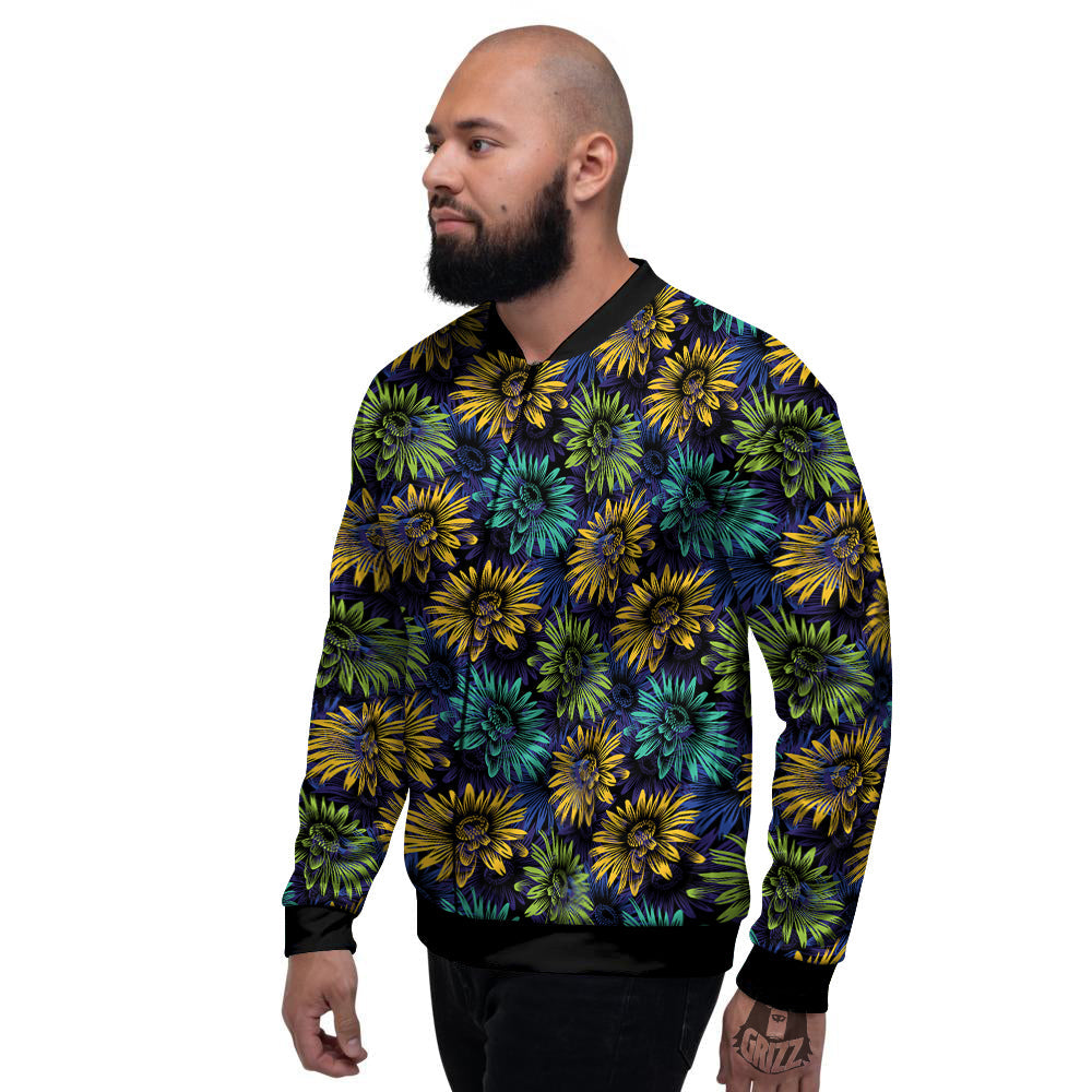 Sunflower Abstract Print Pattern Men's Bomber Jacket-grizzshop
