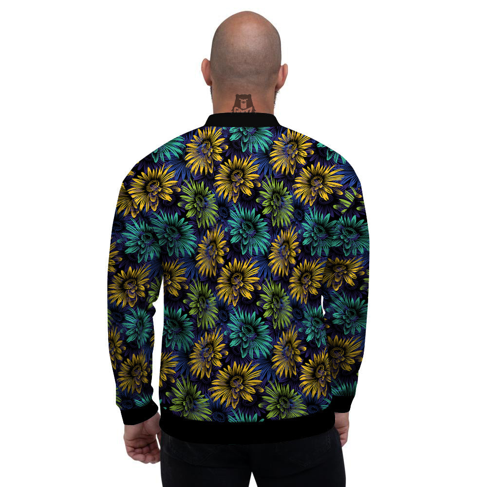 Sunflower Abstract Print Pattern Men's Bomber Jacket-grizzshop