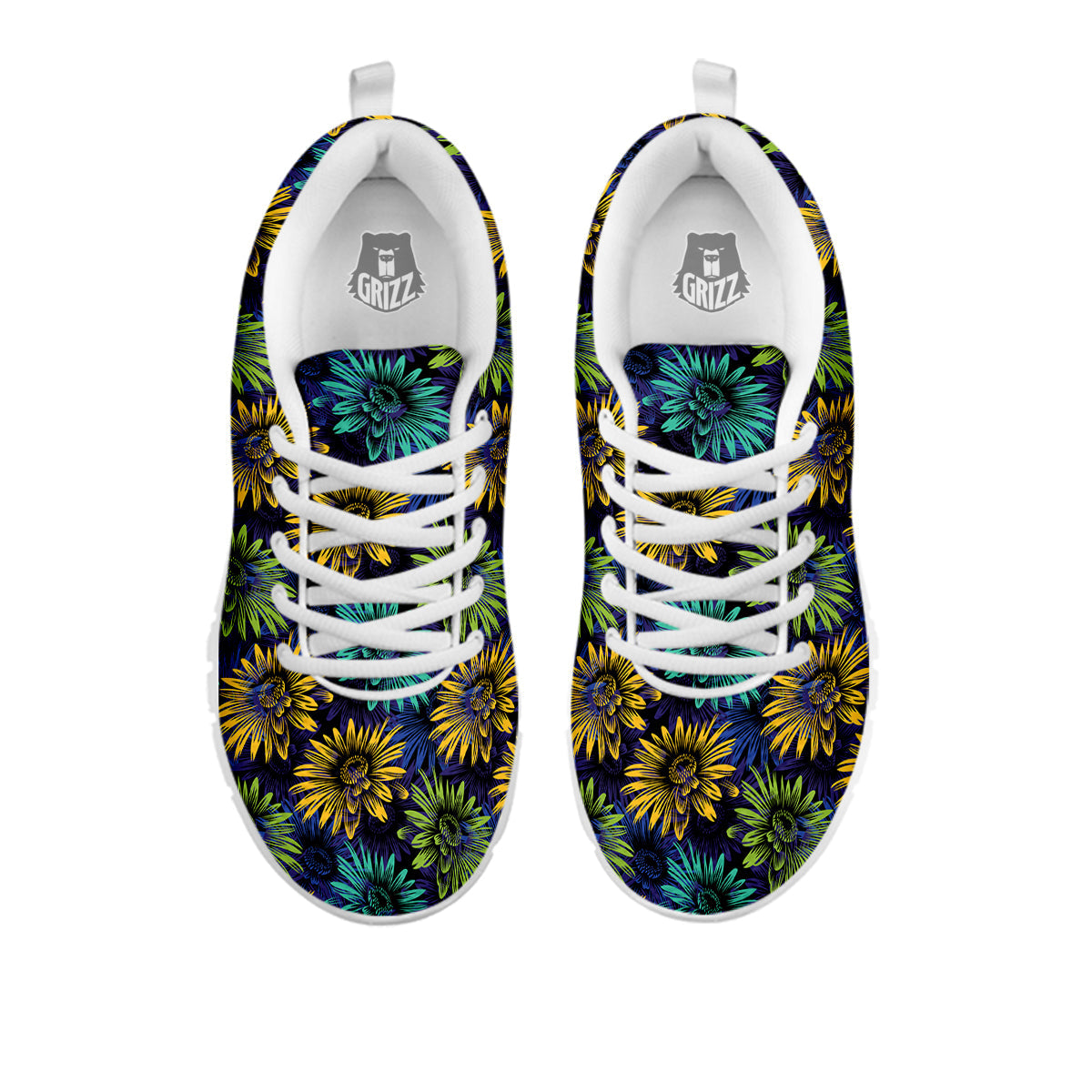 Sunflower Abstract Print Pattern White Sneaker-grizzshop