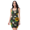 Sunflower And Chamomile Bodycon Dress-grizzshop