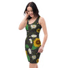 Sunflower And Chamomile Bodycon Dress-grizzshop