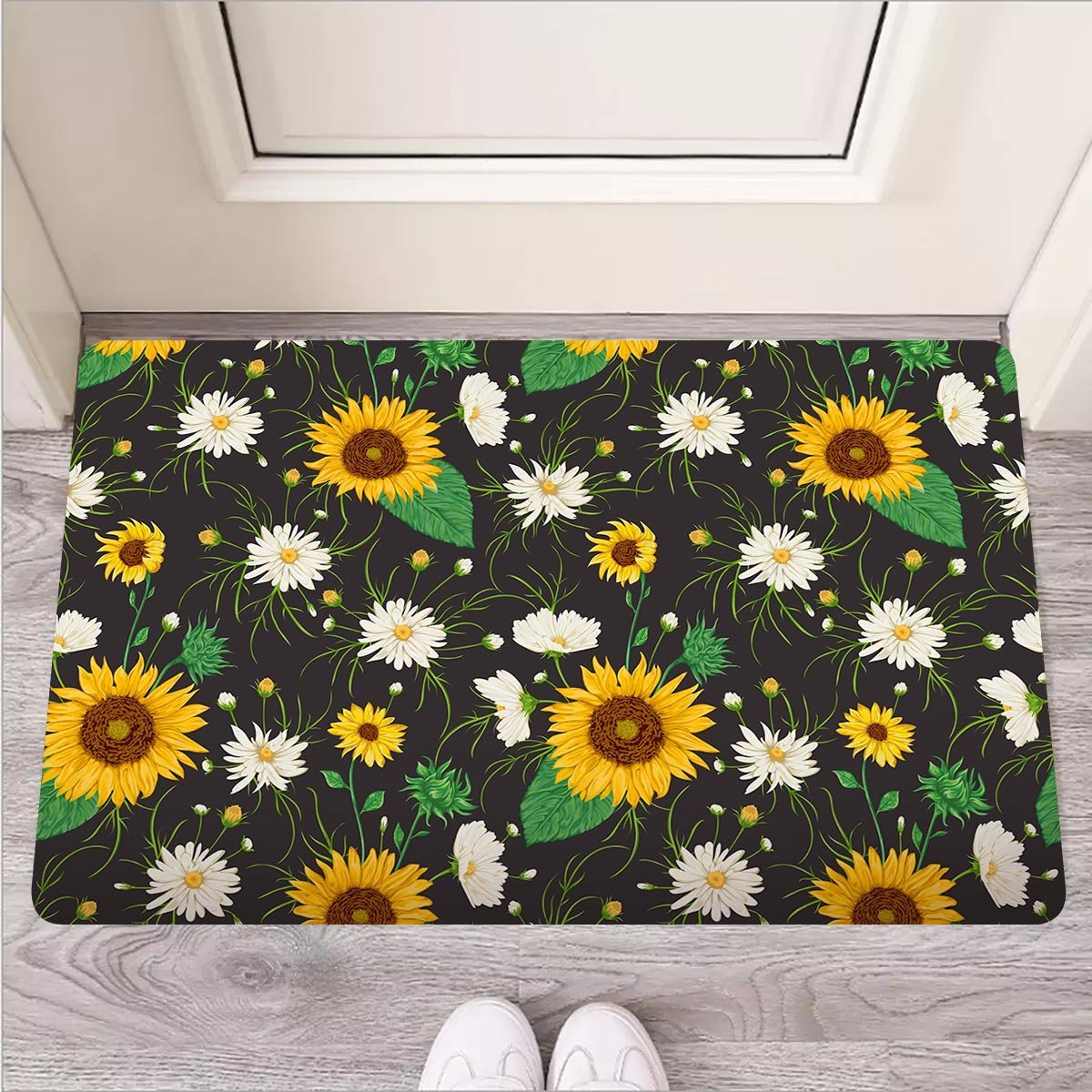 Sunflower And Chamomile Door Mat-grizzshop