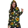 Sunflower And Chamomile Hoodie Dress-grizzshop