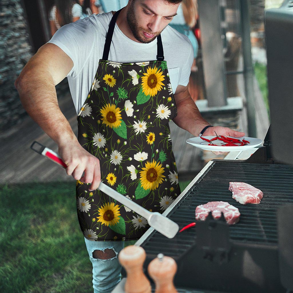 Sunflower And Chamomile Men's Apron-grizzshop