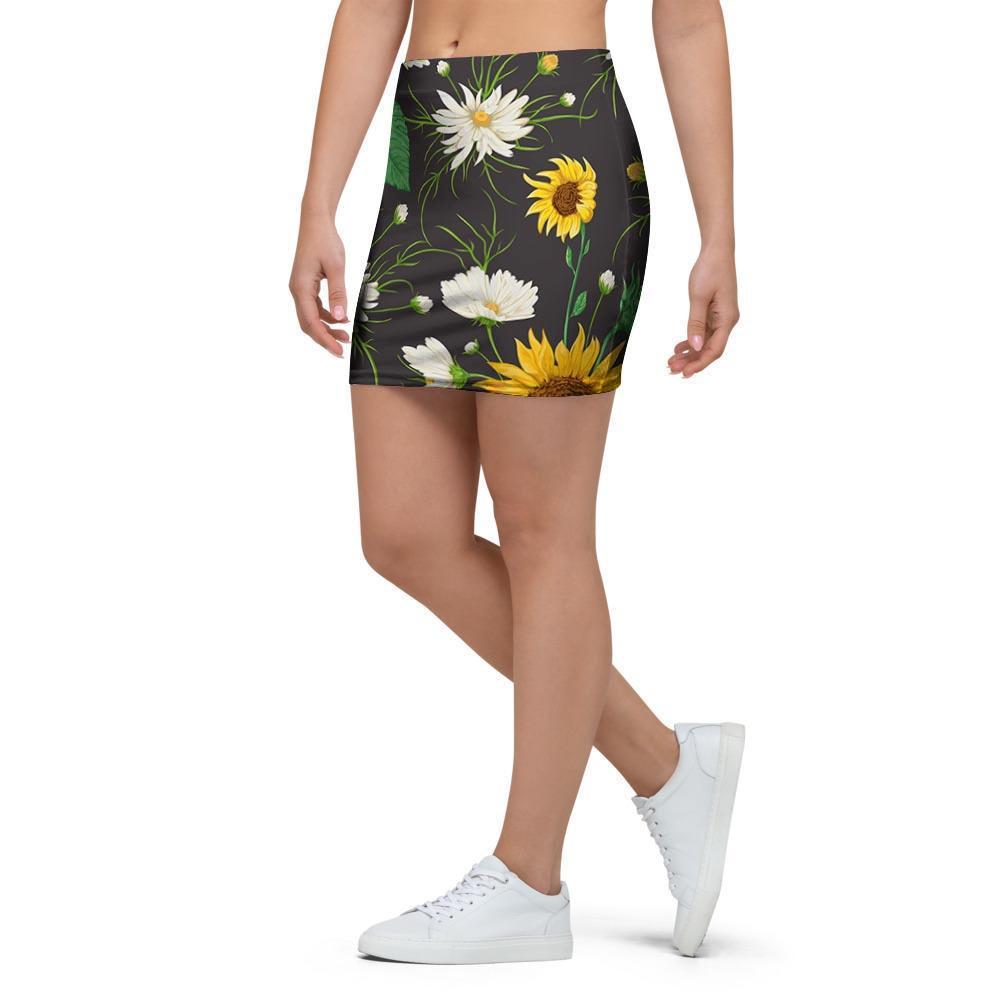 Sunflower And Chamomile Mini Skirt-grizzshop