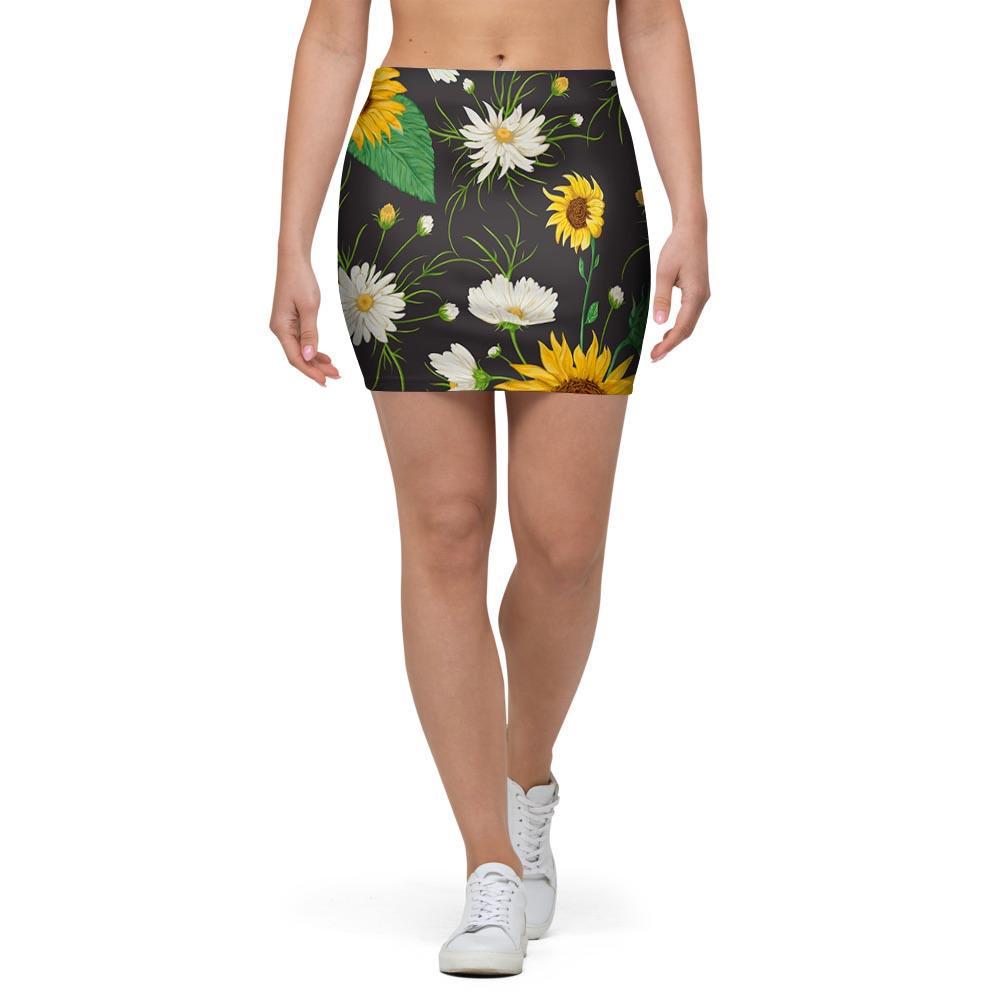 Sunflower And Chamomile Mini Skirt-grizzshop