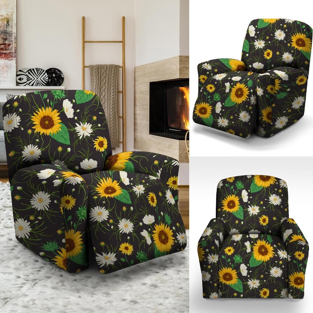 Sunflower And Chamomile Recliner Cover-grizzshop