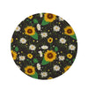 Sunflower And Chamomile Round Rug-grizzshop