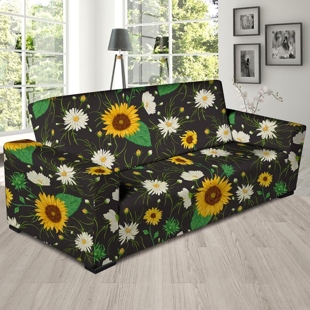 Sunflower And Chamomile Sofa Cover-grizzshop