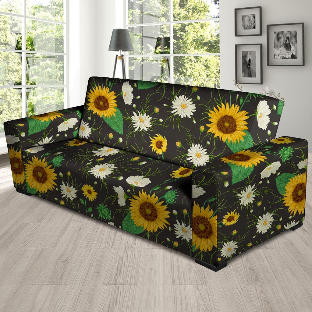 Sunflower And Chamomile Sofa Cover-grizzshop