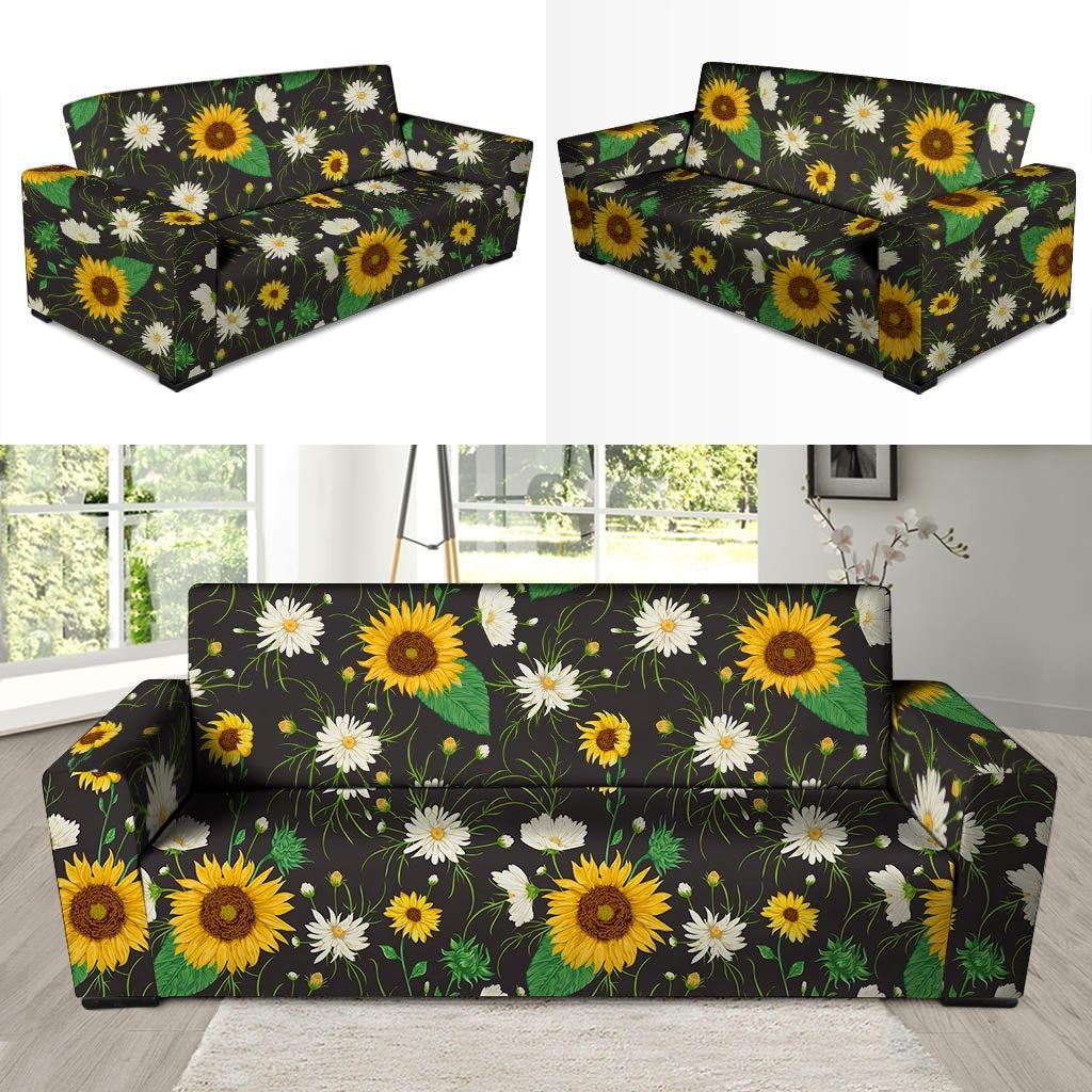 Sunflower And Chamomile Sofa Cover-grizzshop