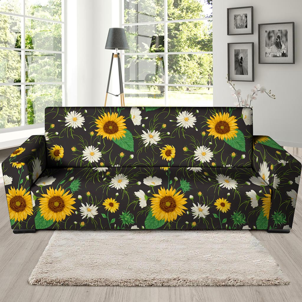 Sunflower And Chamomile Sofa Cover-grizzshop