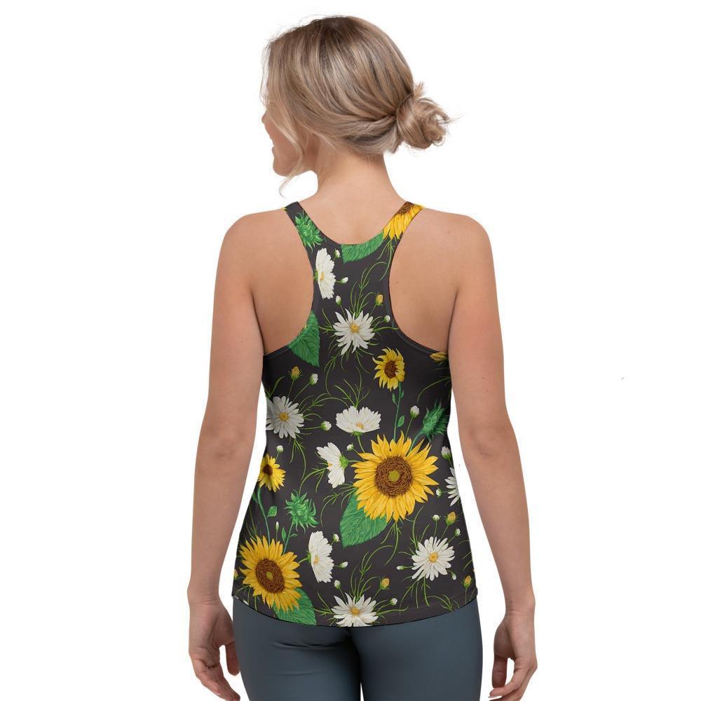 Sunflower And Chamomile Women's Racerback Tank Top-grizzshop