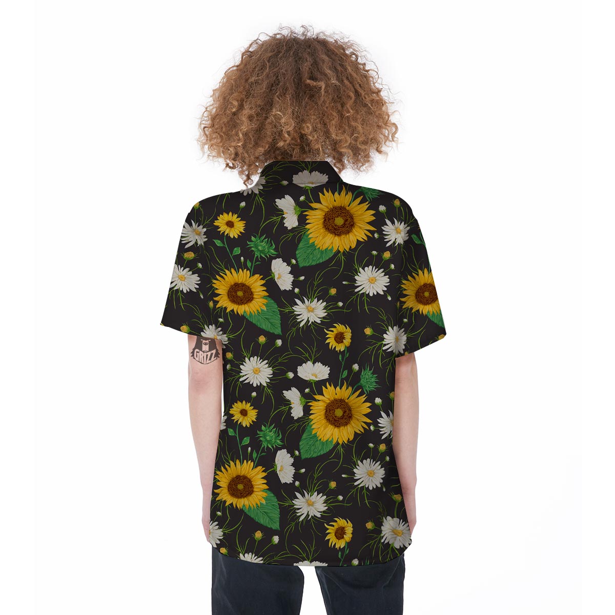 Sunflower And Chamomile Women's Short Sleeve Shirts-grizzshop