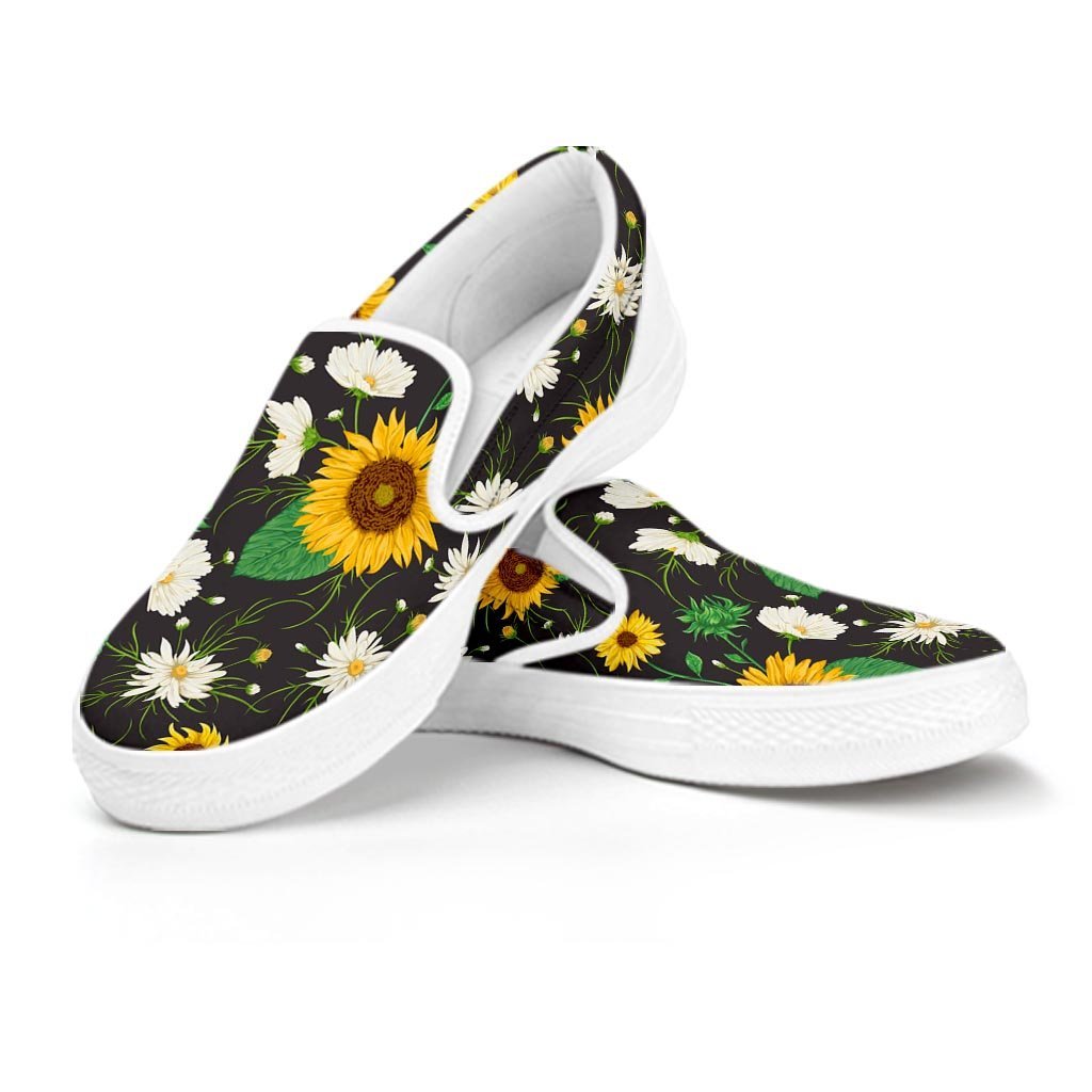 Sunflower And Chamomile Women's Slip On Sneakers-grizzshop