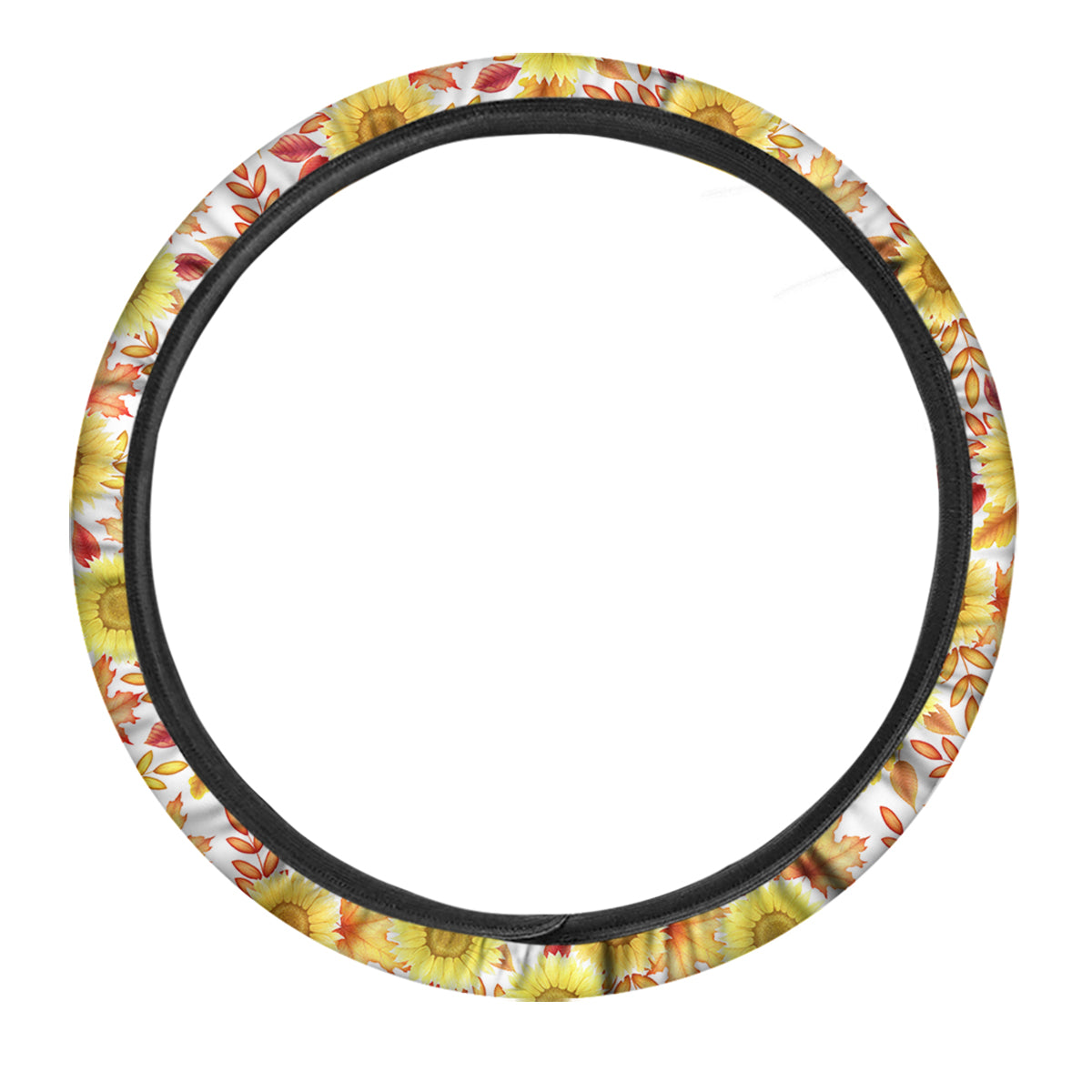 Sunflower Autumn Print Pattern Car Steering Wheel Cover-grizzshop