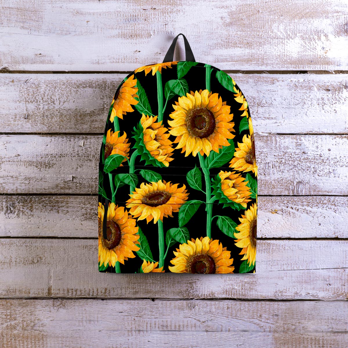 Sunflower Black Print Backpack-grizzshop