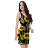 Sunflower Black Print Bodycon Dress-grizzshop