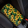 Sunflower Black Print Car Console Cover-grizzshop