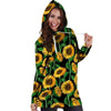 Sunflower Black Print Hoodie Dress-grizzshop